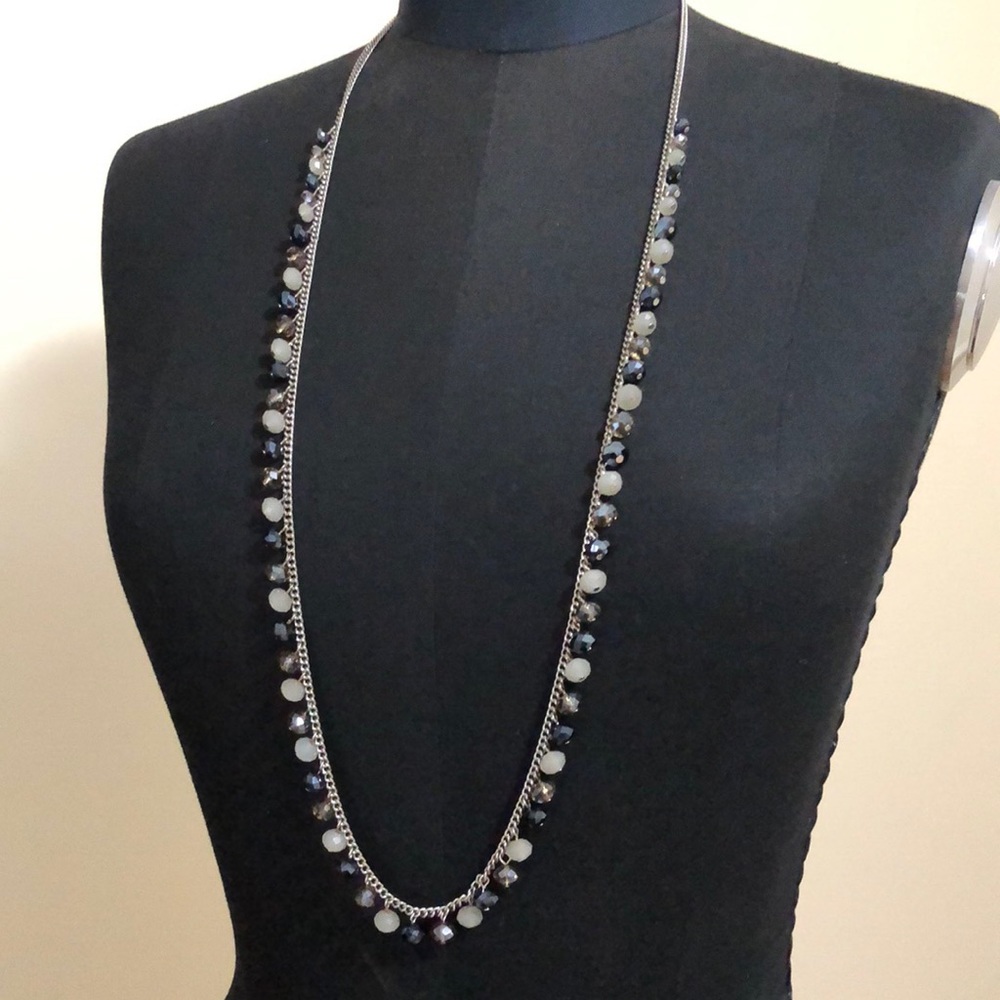LOFT shimmer long layer necklace